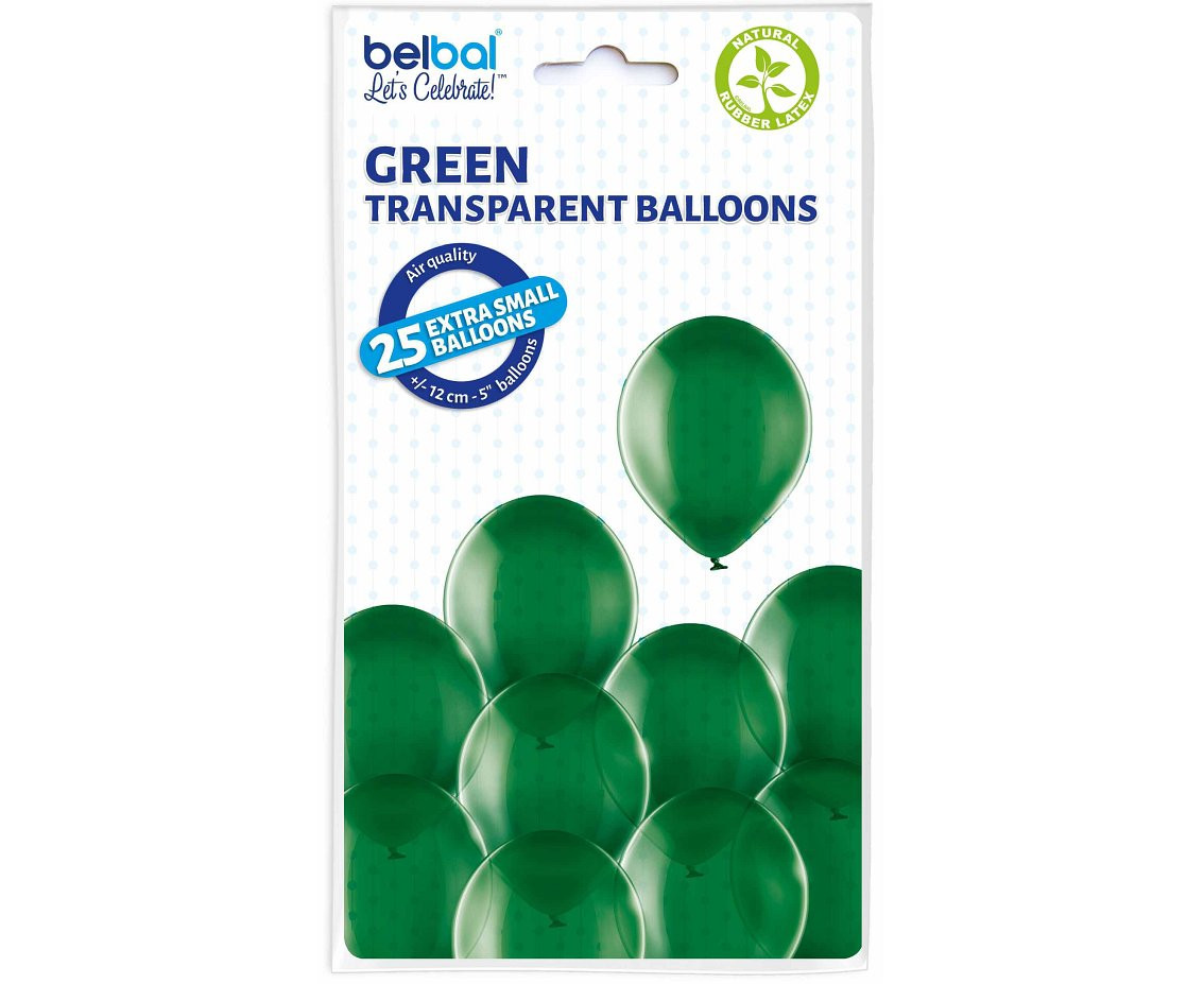 Balloons Belbal 5", D5, crystal green, 25pcs